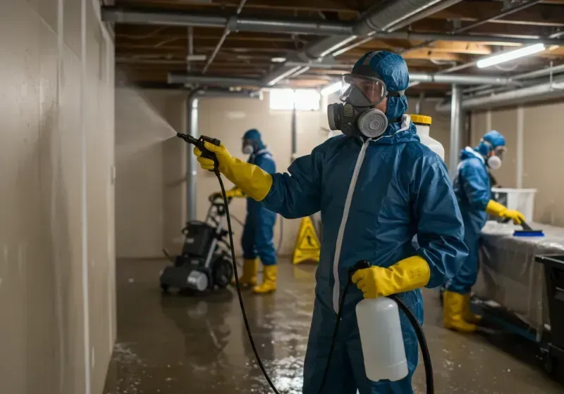 Basement Sanitization and Antimicrobial Treatment process in Wonder Lake, IL